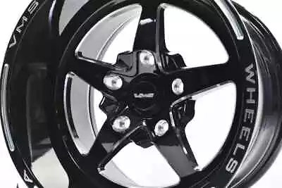 VMS Black Drag 5 Spoke V-Star Rim Wheel 15x10 5X120 5x4 3/4” 0 ET (  5.5” BS) • $209.95