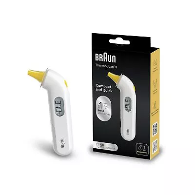 Braun ThermoScan 3 Ear Thermometer | 1 Second Measurement |Audio Fever Indicator • £23.26