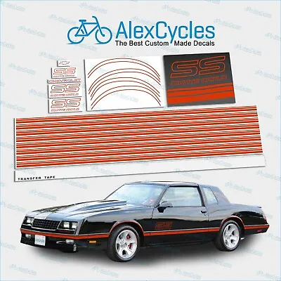 Monte Carlo SS 87 88 Restoration Fully Red-Orange Decals Vinyl Stripes Kit Chevy • $127