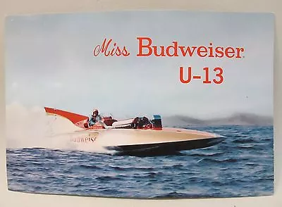 Large 1965 MISS BUDWEISER U-13 Promo Postcard Hydroplane Boat Racing • $16.99