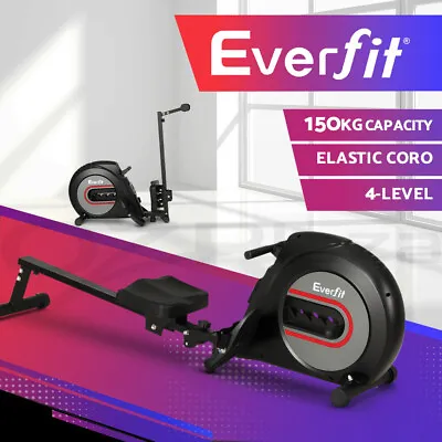 Everfit Rowing Machine Elastic Resistance Rower Exercise Home Gym Cardio Fitness • $173.95