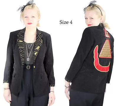 Desperately Seeking 80s Pyramid Size 4P Black Glitter Susan Jacket • $181.50