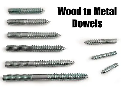 M3 M4 M5 Steel Wood To Metal Dowels Hanger Bolts Dual Thread Screws Furniture • $3.67