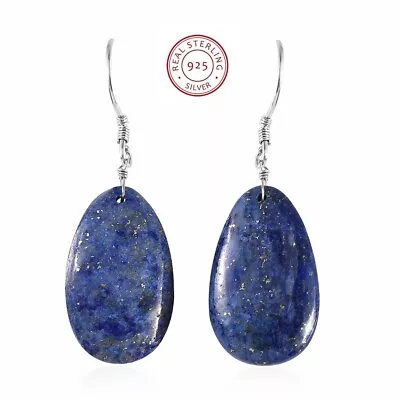 40.25 Ctw Lapis Lazuli Earrings In Rhodium Over 925 Sterling Silver • $26.96