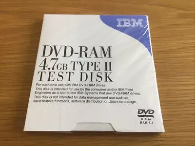 IBM DVD RAM 4.7GB Type II Test Disk P19P2410 NEW & SEALED • £20