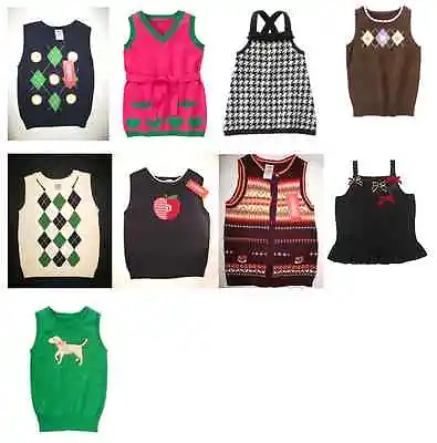 Gymboree Girl Sweater Vest Top Shirt Cardigan School Holiday Winter Autumn Fall • $11.99