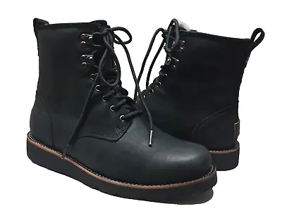 UGG MEN HANNEN BLACK WATERPROOF LEATHER LACE UP Boot US 13 / EU 47 / UK 12 • $165