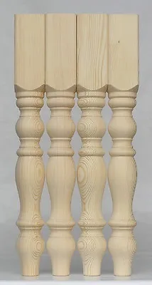 Set Of 4 Solid Pine Farmhouse Table Legs Ex 4  88*88*736mm  A4FH • £56