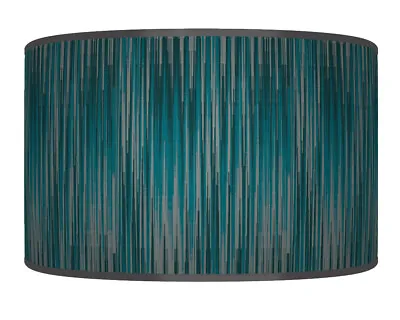 Abstarct Stripes Teal Grey Pendant Drum Lamp Shade Handmade Lampshade Dz956 • £29.99