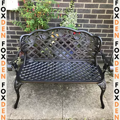 Vintage Metal Bench Cast Aluminium 2 Seater Love Seat French Garden Furniture • £174.97