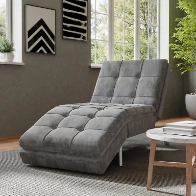 3-in-1 Convertible Chaise Lounge Sofa Bed Recliner Futon Sleeper Tufted Daybed • £279.95