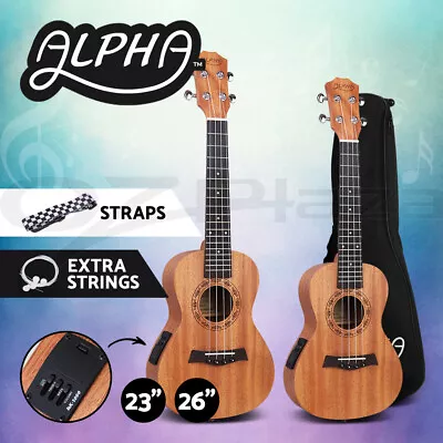 Alpha 23 /26  Electric Concert Tenor Ukulele Mahogany Ukuleles Uke Hawaii Guitar • $69.95