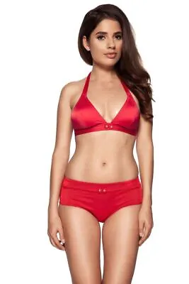 Gossard Retro Bikini Top Button Halterneck Triangle Swimming Bra Top 5415 • £3.95