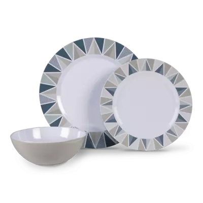 12pc Kampa Dinner Set Apex Melamine Tableware Camping Caravanning Dinner Plate • £28.95