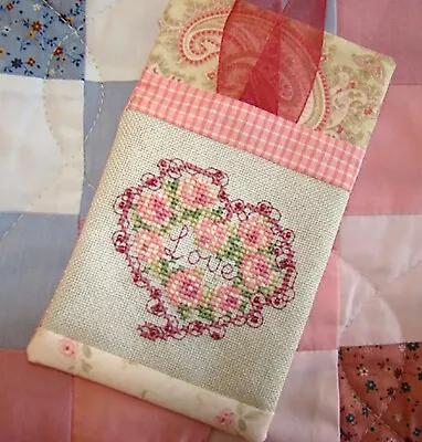 $6 • Buy Love Pink Roses Flower Cross Stitch Pattern Ornament Valentines Day