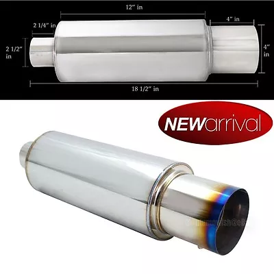 Fit Clubman Weld On Flat Burn 4  Tip Chrome Tip 2.5 Muffler Exhaust Adj Silencer • $33.99