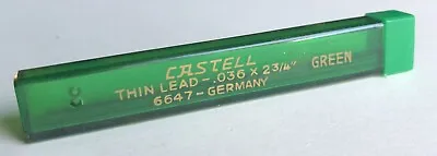 Vintage FABER CASTELL Mechanical Pencil Lead GREEN .9mm NOS  9pk Tube Germany • $24.99