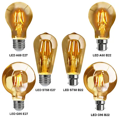 £26.99 • Buy Antique Style Edison Vintage LED Light Bulbs Industrial Retro Lamps B22 Or E27 