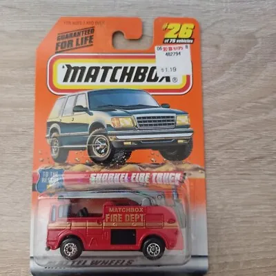 Matchbox 1/64 Diecast #26/75 Snorkel Fire Truck • $2.25