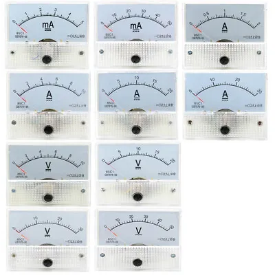 Analog Amp Panel Meter 2-30A 10-50V DC Ammeter Current Voltmeter Voltage 85C1 • $10.79