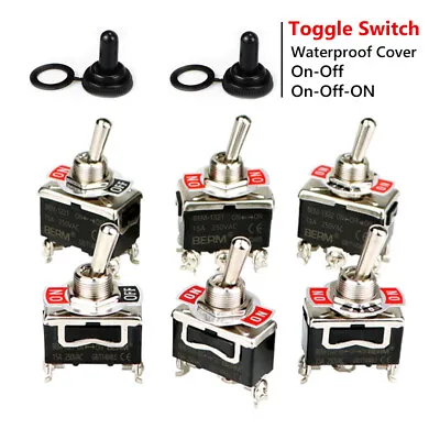 Waterproof Toggle Flick Switch On-Off 2/3 Position 2-6PIN SPST 15A 250V Car Boat • $2.99