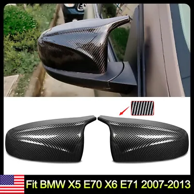 Carbon Fiber Look M Style Side Mirror Cover Cap For BMW X5 E70 X6 E71 2007-2013 • $32.29