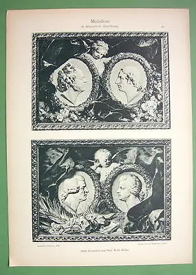 ART NOUVEAU Era Original Print 1897 - Music Composers Gluck Weber Haydn Mozart • $34.95