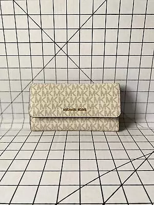 Michael Kors Jet Set Travel Women Large Trifold Wallet Signature MK • $69.90