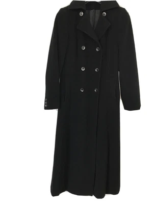 £25 • Buy Maxi Length Black  Wool/ Cashmere Mix Coat Size 12 - Hardly Worn