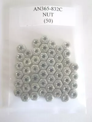 AN365-832C Hex Nut 8-32 Self-Locking Steel - Lot Of 50 • $5.59