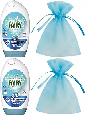 2 X Fairy Platinum Non Bio Laundry Washing Gel &Extra Stain Removal-945ml 27W • £20