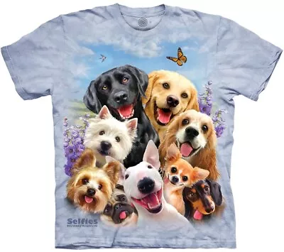 Dog Selfie Cute Puppies Lab Pug Rescue Animal Dogs Blue Mountain Shirt L-2X • $33.96