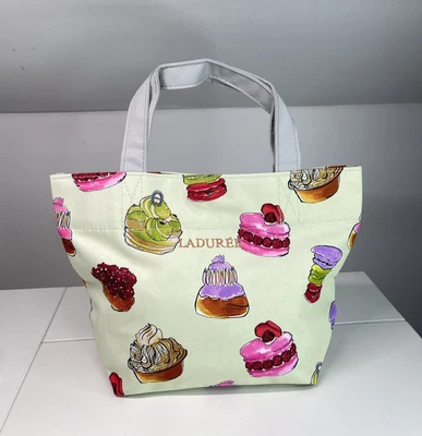 £7.50 • Buy Laduree Macaroon Apple Green Small Tote Handbag Lunch Bag 25x18x10cm New