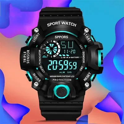 Mens LED Digital Watches Boys Watches Sport Wrist Watch Luminous Watches • £4.79