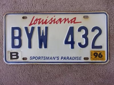 1996 LOUISIANA License Plate BYW 432 • $8