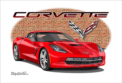 C7 Corvette Stingray Muscle Car Art Print - 12 Colors • $34.99