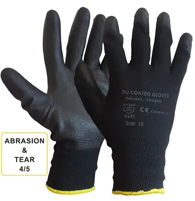 £1.99 • Buy Nylon Pu Coated Grip Safety Work Gloves Gardening Builders Engineering Mechanic