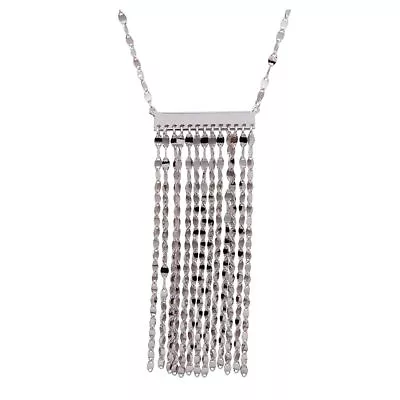 Multi - Row Chain Necklace Pendant / 925 Sterling Silver / 18'' Adjustable  • £24.88