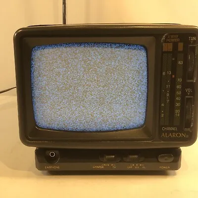 Vintage Alaron Portable 3 Way Power 5” B&W TV Model TV-625 WORKING  WithA/C Plug • $16.99