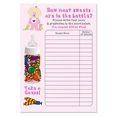 Guess How Many Sweets In The Bottle Boy Girl Unisex Baby Shower Game 34 Players • £2.39