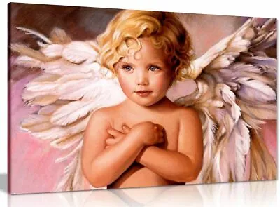 Beautiful Angel Baby Boy Fantasy Canvas Wall Art Picture Print • £34.99