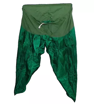 Vintage Embossed Green Silk Harem Baggy Gypsy Boho Hippie Yoga Pants Unisex • $24.96