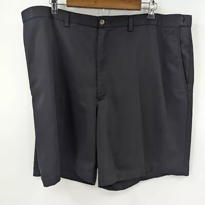 Men's HAGGAR Shorts 44 Black Flat Front • $10.80
