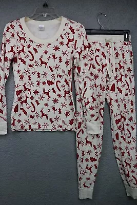 Hanna Anderson 100% Organic Cotton-Pajama Set-Size XS-Long Johns-Drawstring • $28