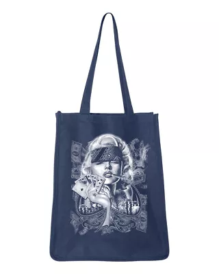 Large Canvas Shopping Travel Beach Tote Bag With Marilyn Monroe Gangster Design • $30.75