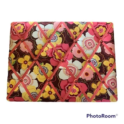 Vera Bradley Buttercup Floral Ribbon Memory Fabric Message Photo Board 18” X 24” • $29.99