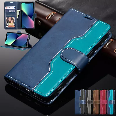 Leather Flip Case For IPhone 15 14 Pro Max 13 12 11 XR SE 7 8Wallet Phone Cover • £3.99