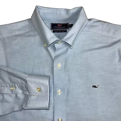 Vineyard Vines Mens Blue Long Sleeve Slim Fit Whale Button Shirt Large • $27.99