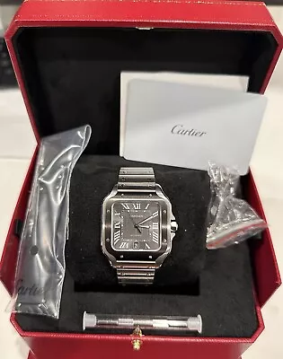 April 2024 Cartier Santos De Cartier Men's Black Watch - WSSA0037 • $7150