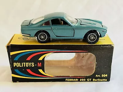 Old Vtg POLITOYS #501 Blue Maserati 3500 GT S Coupe Toy Diecast Car In Box Italy • $149.95